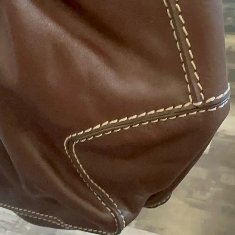 Michael Kors Brown Leather shoulder or Crossbody Bag with Silver Hardware